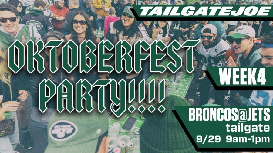 New York jets tailgate party tailgatejoe broncos at jets 2024