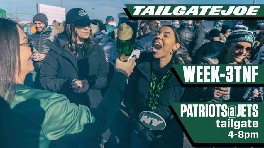 New York jets tailgate party tailgatejoe 2024 home opener New England patriots